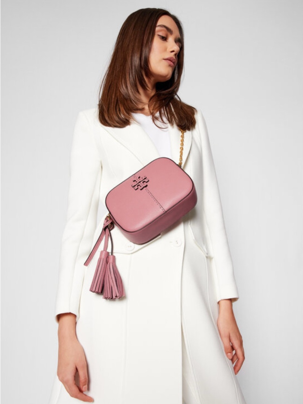 Tory Burch McGraw Pink Leather Crossbody